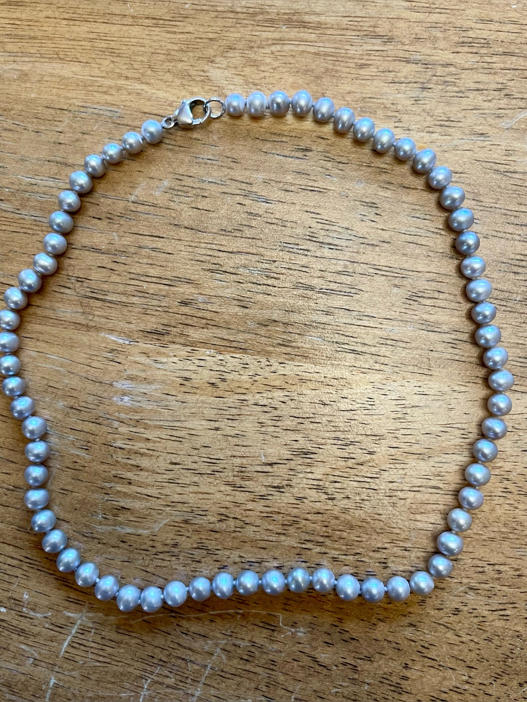 Honora Silver Grey Pearl Necklace 16 Sterling Clasp